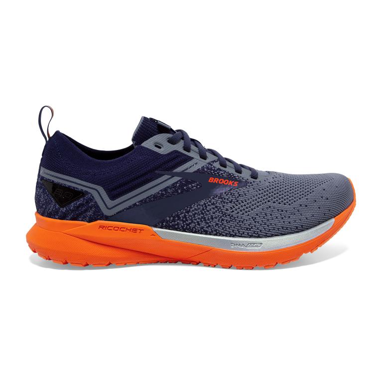 Brooks RICOCHET 3 Lightweight Road Running Shoes Mens Sale - Navy/Grey/Scarlet (ANW973456)